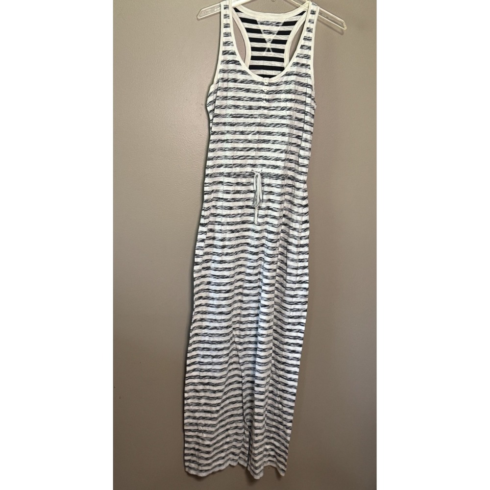 Calvin Klein Performance Striped Tank Maxi Dress Gray Black M